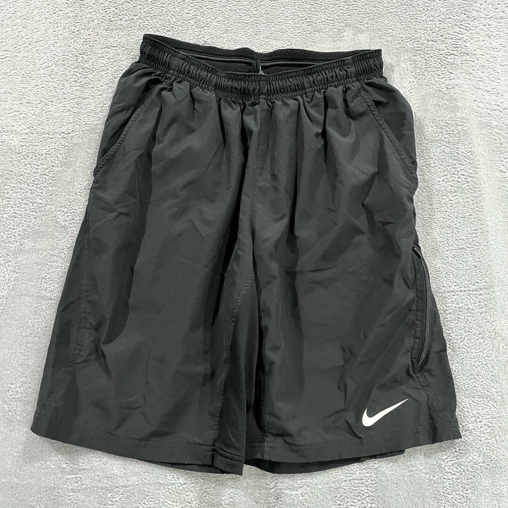 NIKE Dri-FIT Training Shorts Men Medium Solid Black‎ Standard 10" Gym Athletic